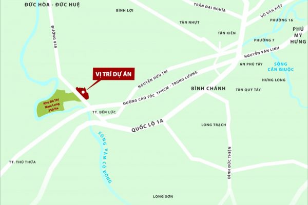 Vị trí dự án waterpoint Long An. Ảnh minh họa